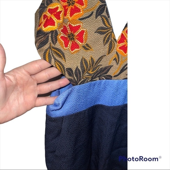 MSGM Milano Floral Colorblock Sleeveless Jumpsuit Navy High Waist Size 2 - Picture 9 of 11